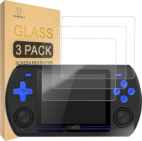 Mr.Shield [Paquete de 3] Protector de pantalla para Powkiddy RK2023 [vidrio templado] [vidrio japonés con dureza 9H] Protector de pantalla
