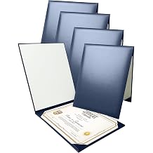 Gradplaza Diploma Cover for Size 8.5"x 11" Cardstock,Award, Graduation,Documents,Smooth Leatherette Certificate Diploma Holder Navy