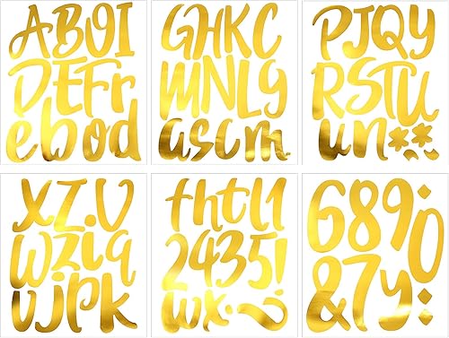 Miniatura 8 de 576 piezas de 8 hojas de calcomanías de letras de graduación, letras de vinilo autoadhesivas, calcomanías de números del alfabeto, calcomanías para