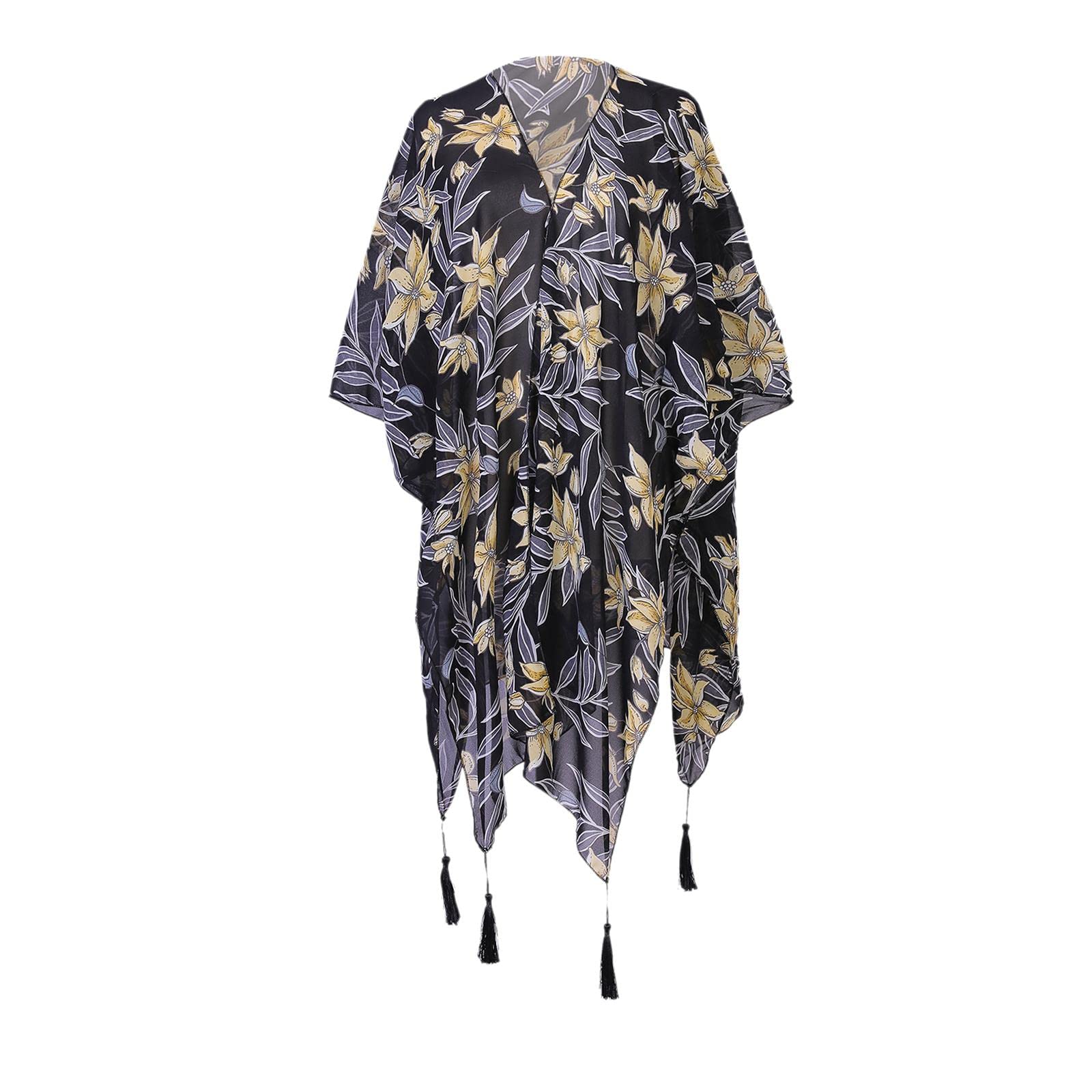 Lady Floral Coat Sun Protection Cardigan Cape Chiffon Top Beach Cover Up New | Womens Clothing | Tops & Blouses-image-24