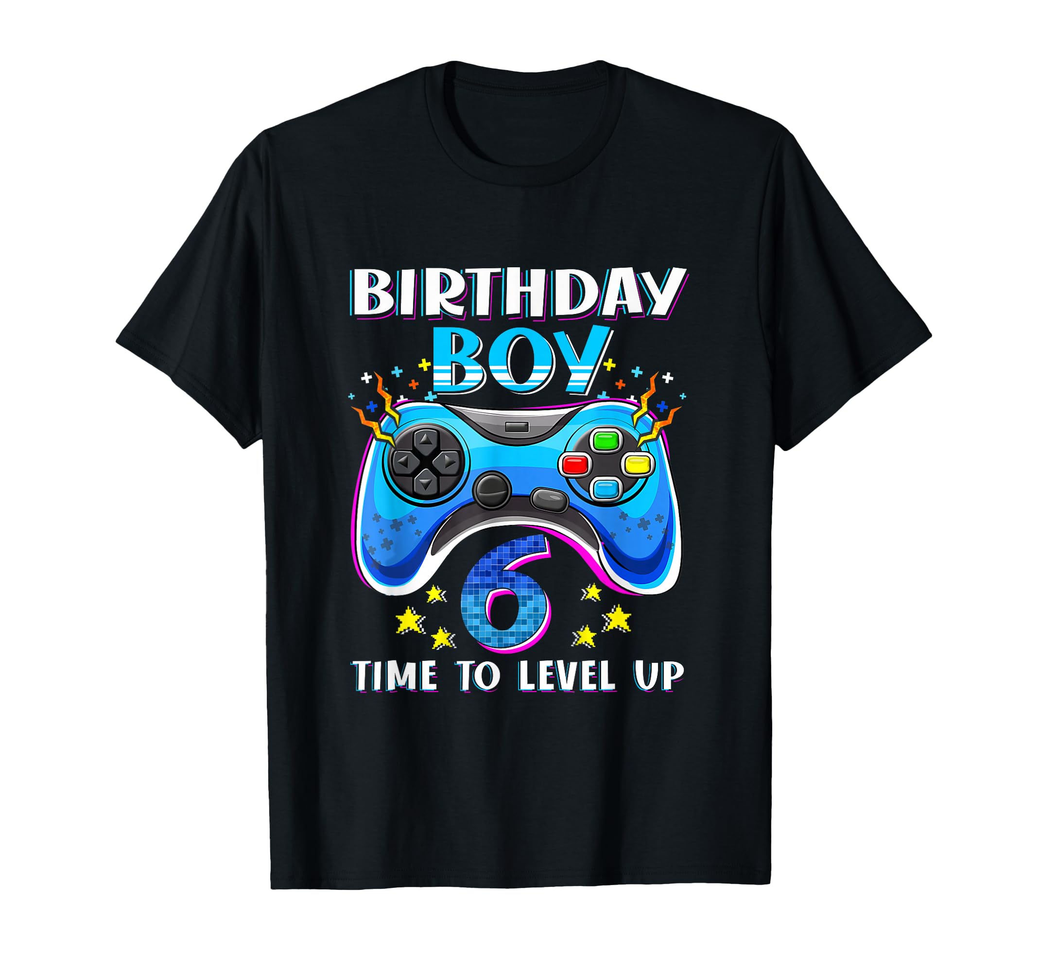 Birthday Boy Time to Level Up Gamer Video Game 6 Years Old T-Shirt