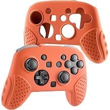 FUNDIARY Silicone Case for Nintendo Switch 2 Pro Controller, Shock-Absorption & Anti-Scratch Accessories for Switch 2 Pro with Soft Full Protective Cover and Comfortable Ergonomic Grip Design - Orange