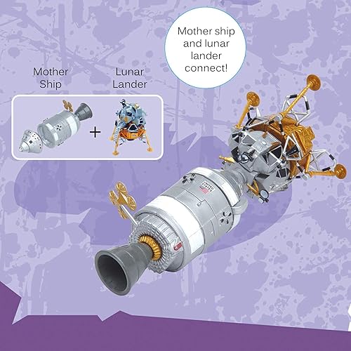 Miniatura 5 de Vokodo Space Toys - Kit de construcción de estación en 4 cápsulas de luna para niños, rompecabezas 3D con cohete astronauta y lunar Lander Science