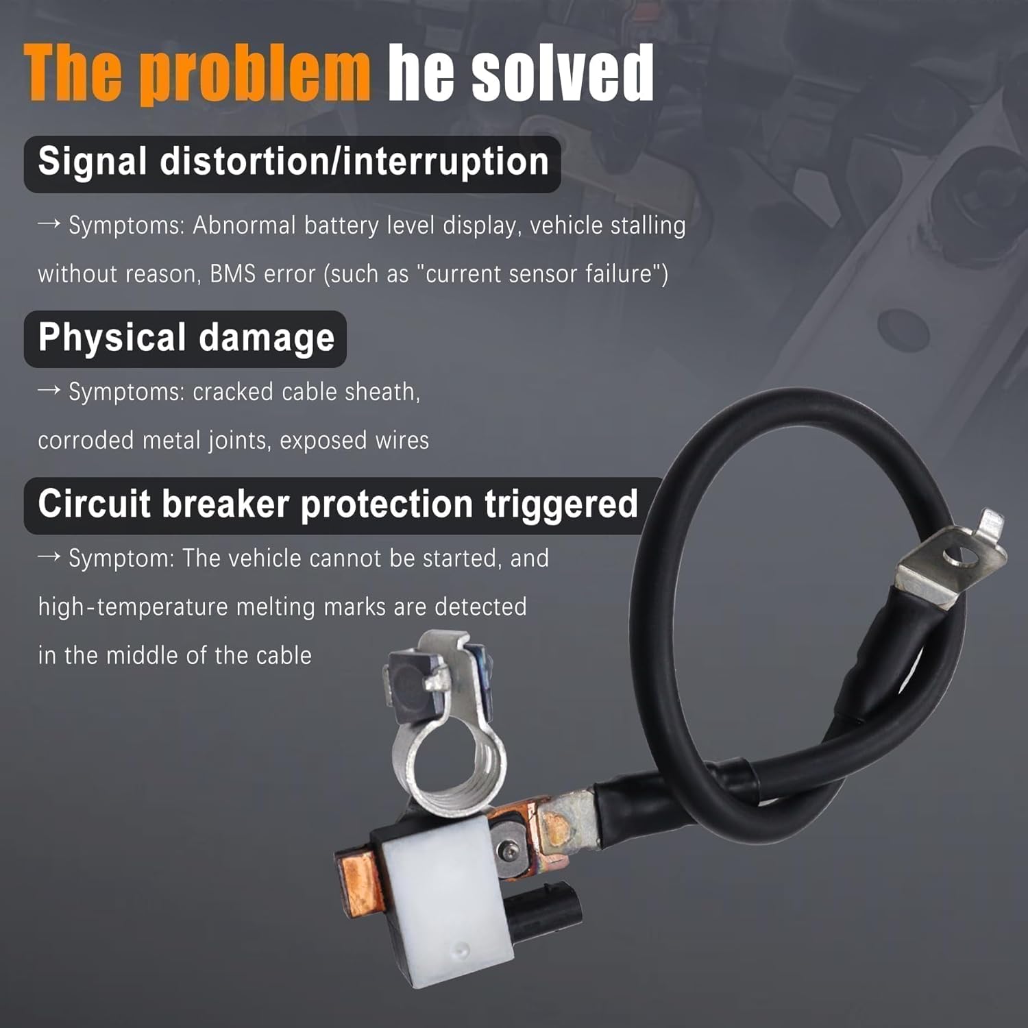 371802T870 New Battery Negative Cable Compatible with Kia Optima 2014 2015 2.0L 2.4L Engine Battery Negative Sensor Cable