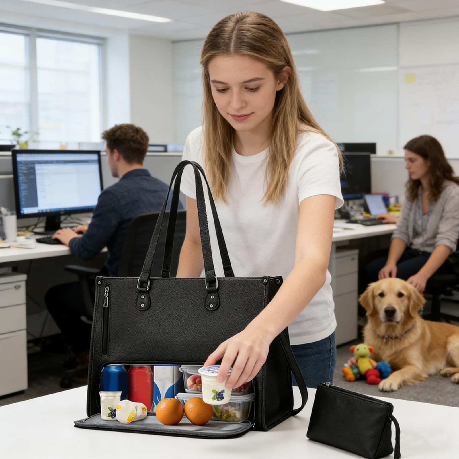 Generico Borsa da Donna | Termica Grande con Tracolla Regolabile,Borsa Tenda da Lavoro alla per Computer,per Cellulare Tablet Cibo Bevande Ufficio Università Viaggi Business Gita Fuori Porta