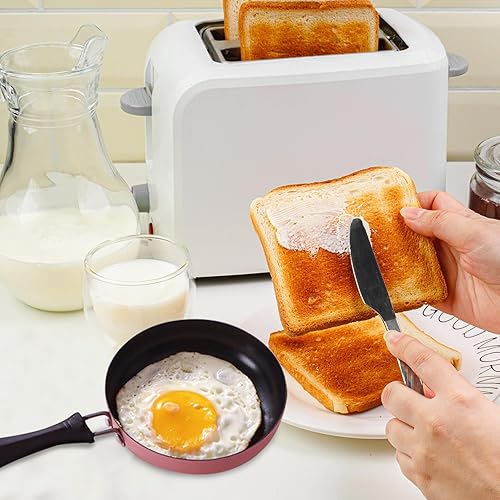 Miniatura 5 de Sartén pequeña, sartén de huevos de 4.7 pulgadas, resistente al calor, sartén antiadherente con asa, sartén redonda portátil para tortilla para