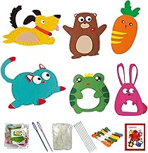 1 Set Nähset Kinder, Kinder Nähset, Generisch Kinder-Nähset, Näh-Bastelset | Pädagogisches Filz-Plüschtier-Bastelset - Kunsthandwerkssets, Kreative Nähprojekte für Anfänger Kinder (6 Stile)