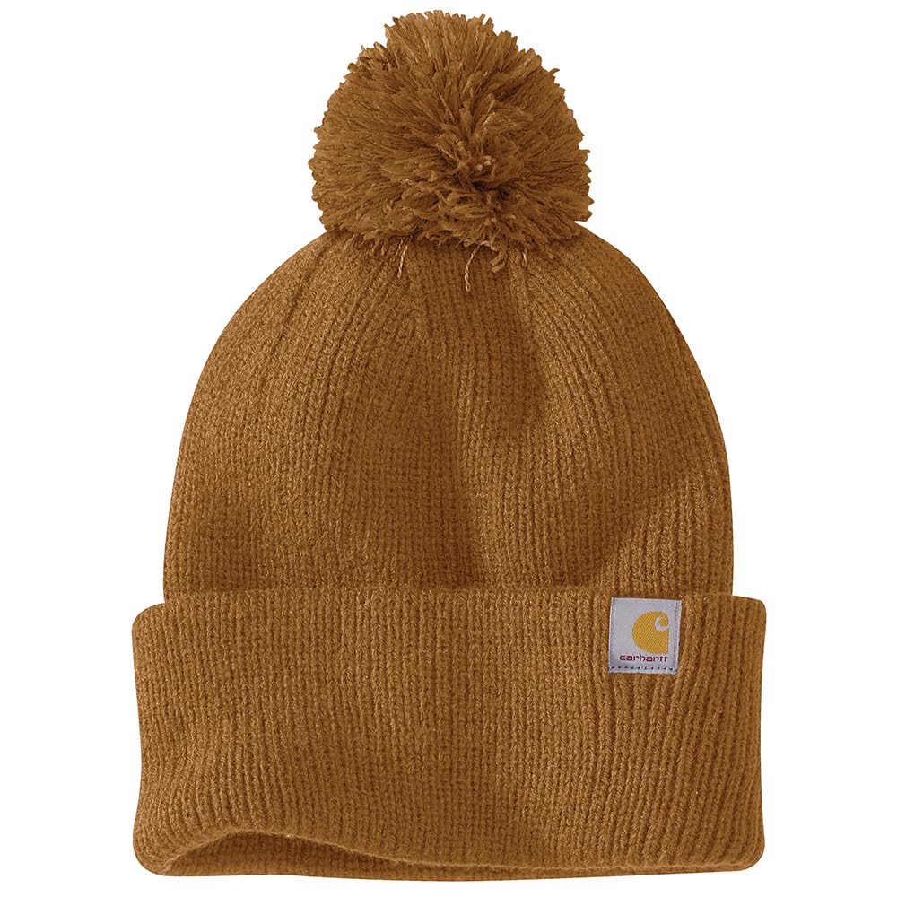 Carhartt Womens Knit Pom Pom Cuffed Winter Beanie