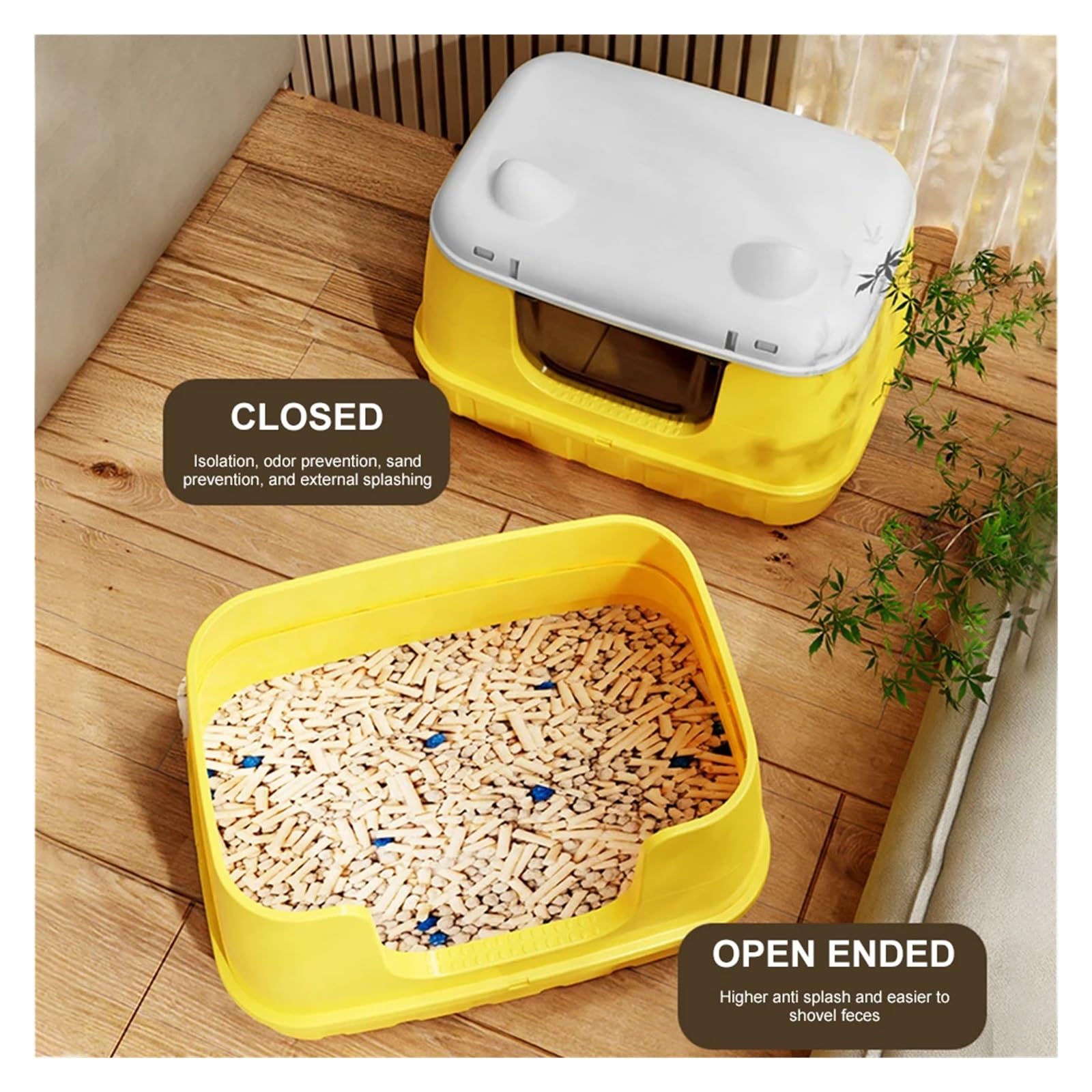 Para varios gatos, control de olores Caja de arena for gatos Caja de arena for gatos completamente cerrada Inodoro for gatos con aislamiento de olores y antisalpicaduras Caja de arena for gatos extrag