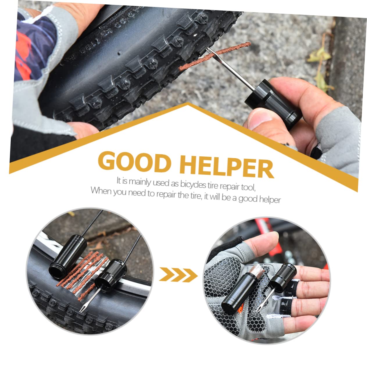 MAGICLULU 4 Sets Emergency Tire Repair Kit Lightweight Bike Tire Repair Kit for Cycling