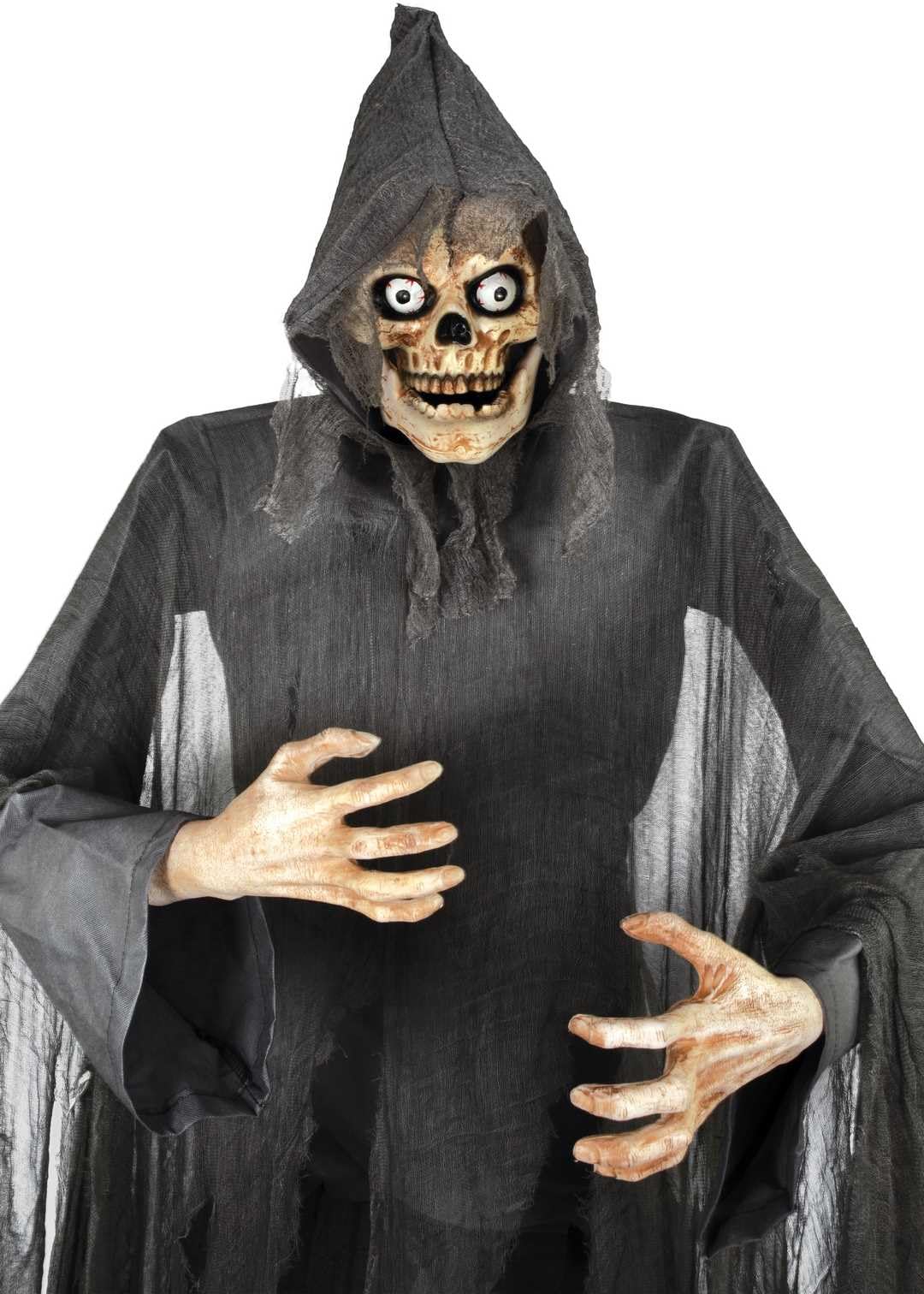 P'TIT CLOWN - 22335 - Automate Squelette Géant Halloween 180 cm - Animatronique Halloween Animatronic - Décoration Animée, Sonore et Lumineuse avec Détecteur de Présence - Alimentation Secteur