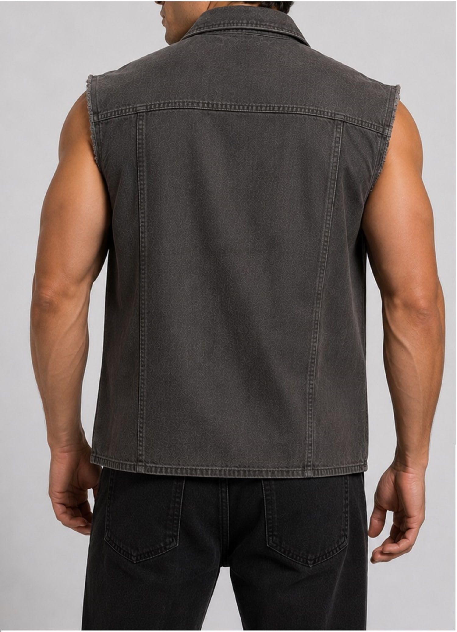 Gilet da uomo classico in cotone grigio ispirato al film casual