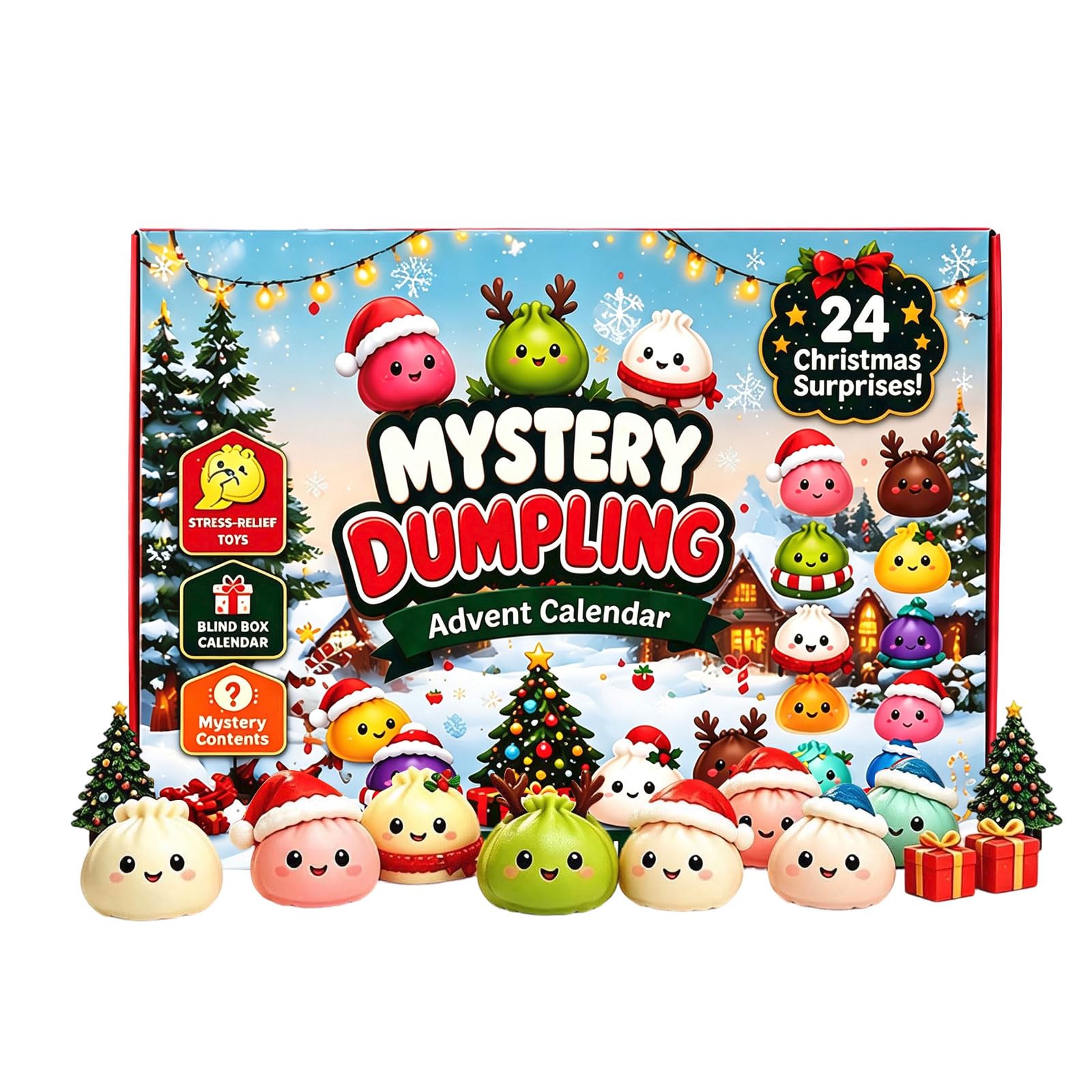 Christmas Advent Calendar 24‑Day Toy Christmas ‑Up Hole Punch Sensory Stress For Kids Fidgets Christmas Birthday Party Favors Gift
