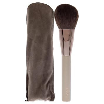 delilah - Large Powder Complexion Brush - Flat, Arched Shaped - Synthetic Fibre Blends - Loose or Pressed Powders - Wooden HAndle - For all Skin Type - Cruelty Free - 1 Pc