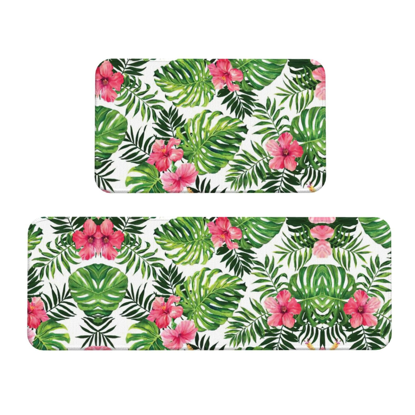 Tapetes de cocina EdWal para chef, alfombras impermeables de estilo tropical para lavandería