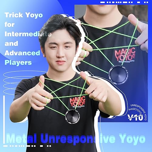 Miniatura 4 de MAGICYOYO V10 Yoyo profesional Yoyo sin respuesta para jugadores avanzados de Yoyo, Yoyo truco con alto rendimiento, Yoyo de metal con 12 cuerdas de
