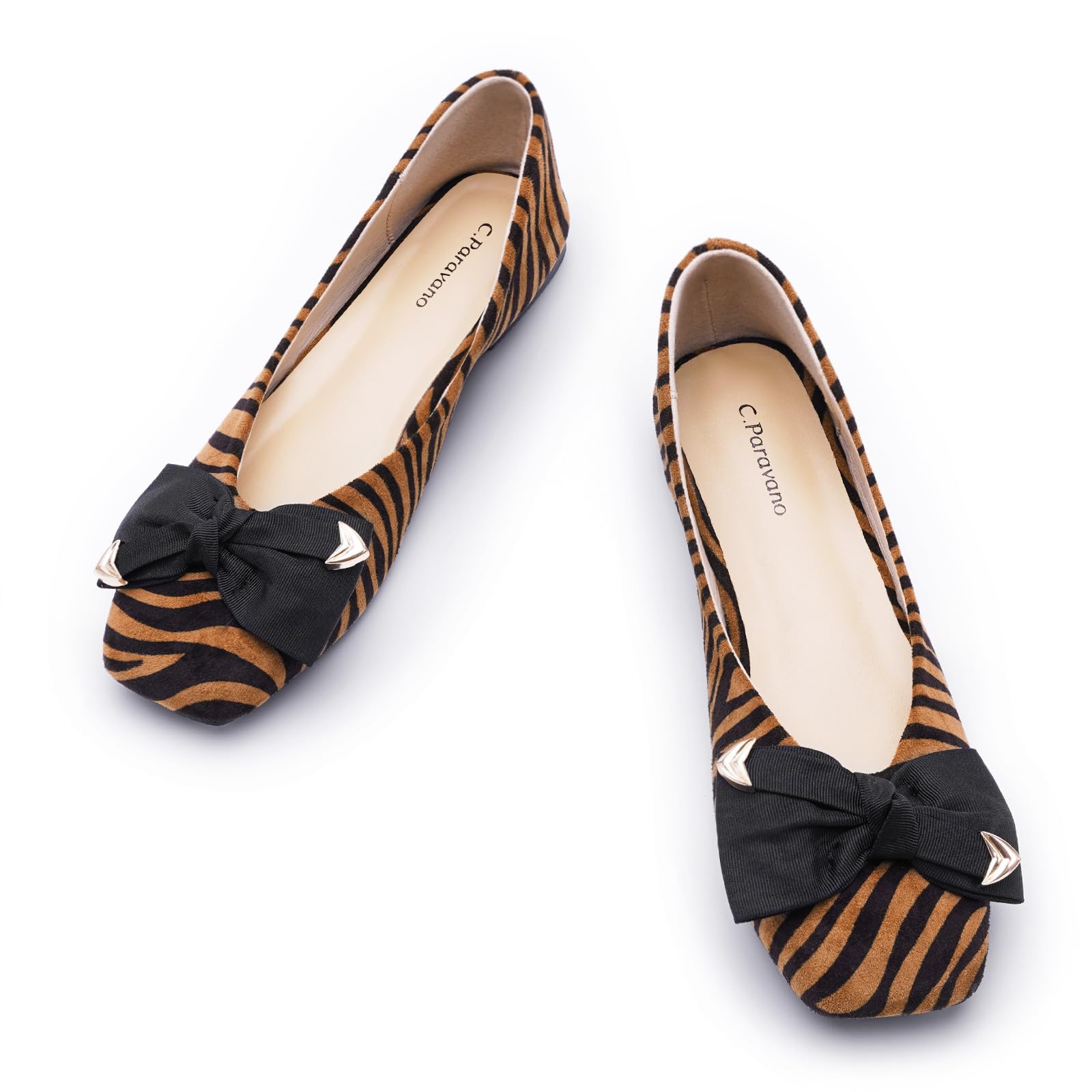 C.Paravano Ballet Flats | Flats Women | Dress Shoes for Women | Square Toe Flats | Flats Shoes Women | Black Flats