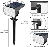 Vista 17 de NYMPHY Luces solares para exteriores, impermeables, IP68, 56 LED, 3 modos de iluminación, funciona con energía solar, para jardín, patio, luces