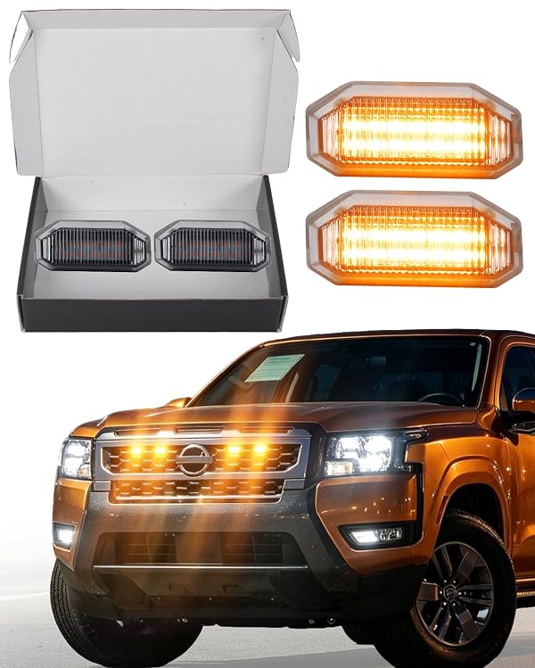 LED Front Grill Lights for Nissan Frontier 2025 2026 S SV SL, Yellow by OKLSG - Used condition - US$46.55
