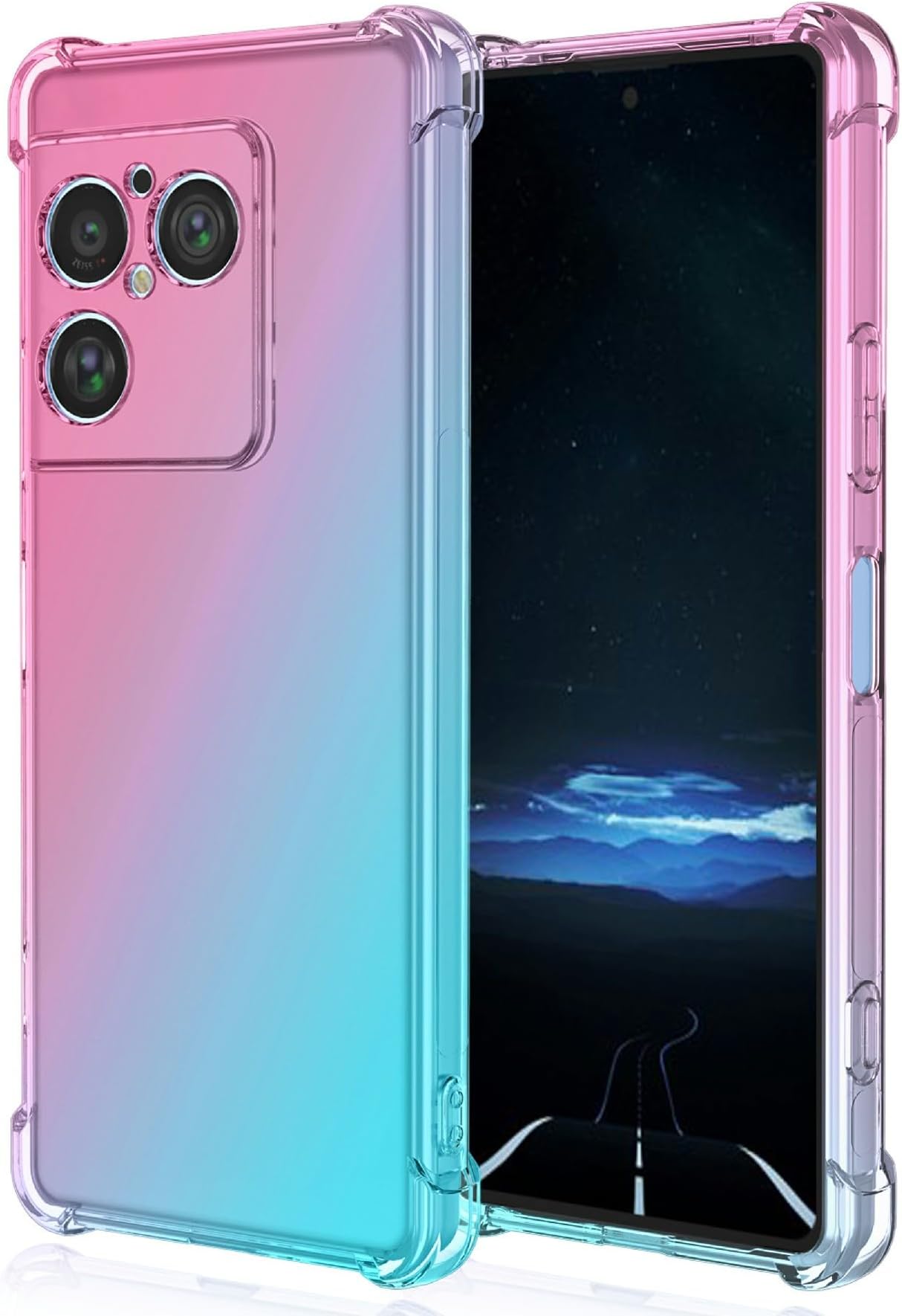 for Sony Xperia 1 VIII Case Gradient Color TPU Anti-Drop Phone Cover - Pink/Green