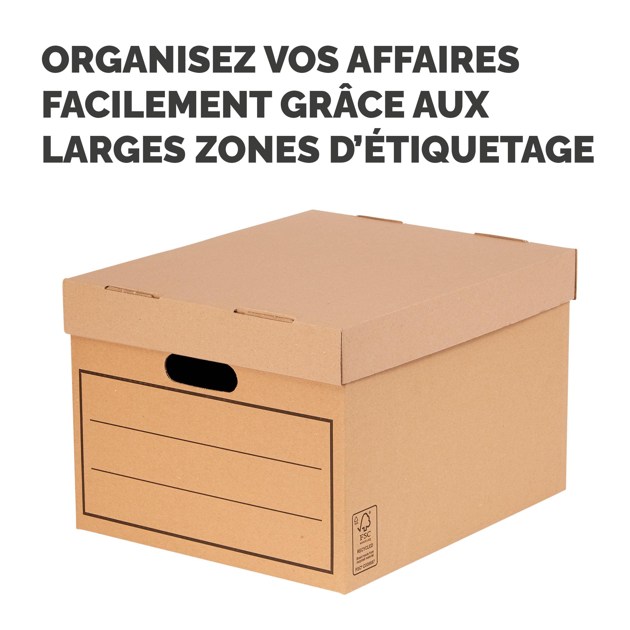 Fellowes - Boîte de rangement - Range Document - Multi-usage - Coloris Marron - 10 Unités