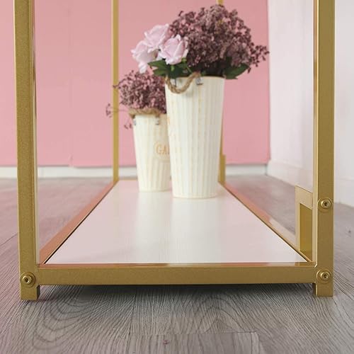 Miniatura 5 de HOMEKAYT Percheros dorados con estantes, perchero de ropa para vestir de deshierbe al por menor, estante independiente, bolsas de zapatos,