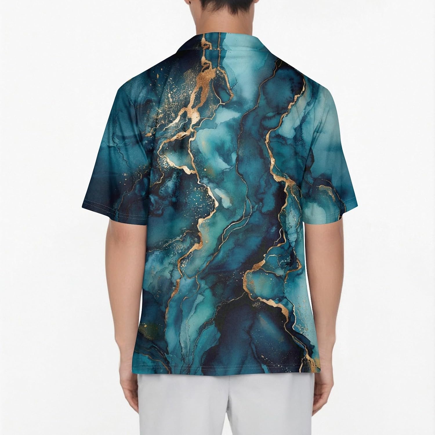 Men's Halloween Scrub Top Short Sleeve V-Ncek Working Nurse Unifroms