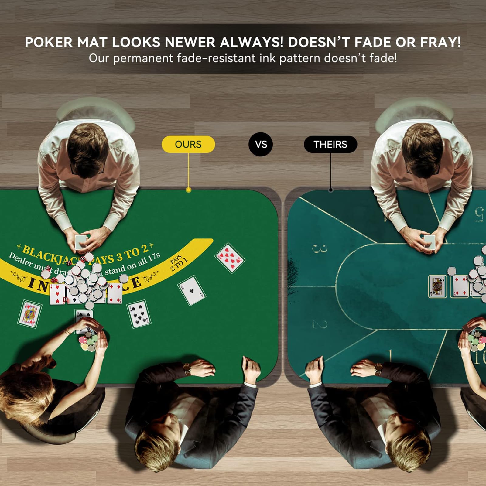 Podkładka pokerowa do gry w blackjacka na stół z torbą transportową (S)