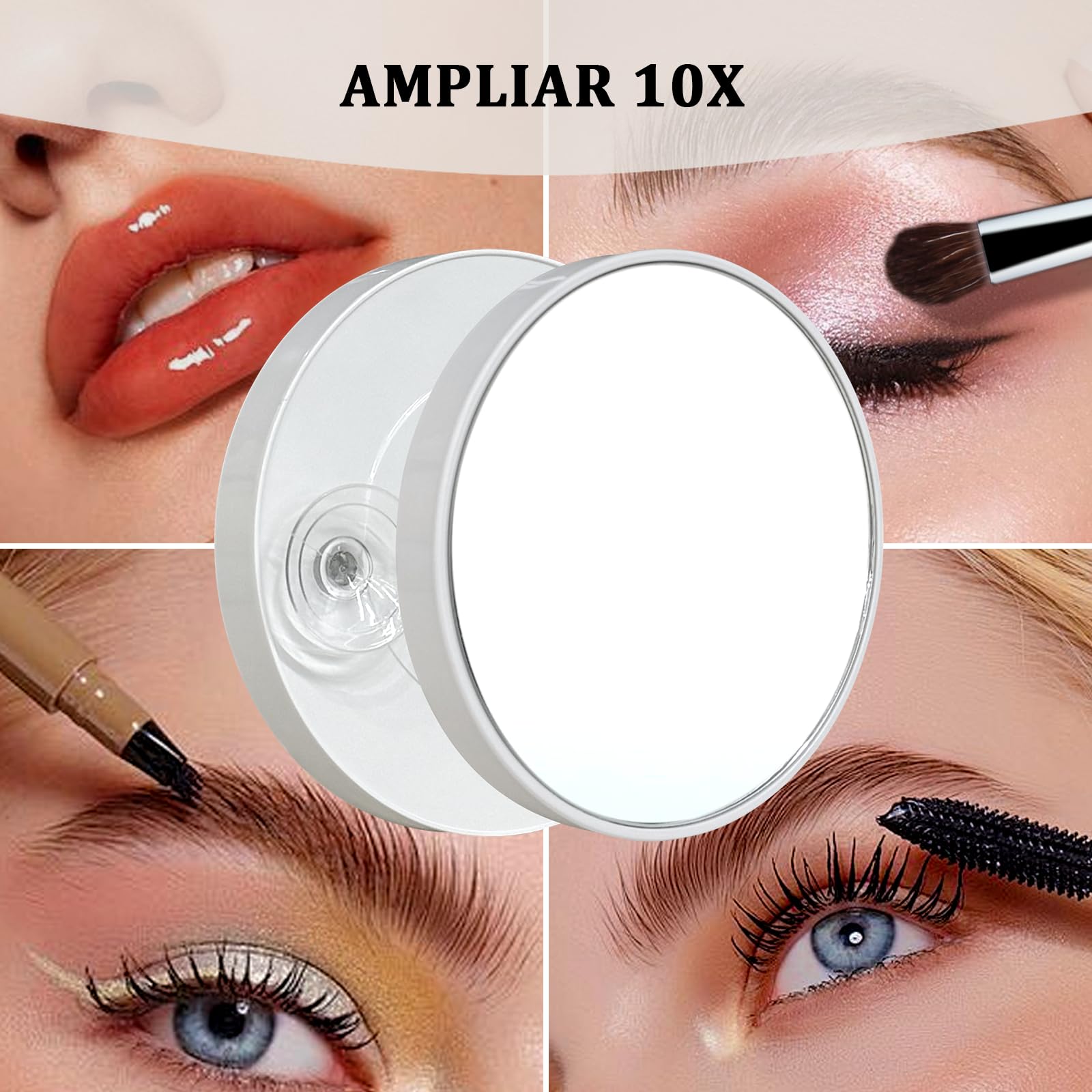 Espejo Maquillaje con Luz 58 x 46 cm, 15 LED, 3 Modos de Luz, Espejo de cortesía Hollywood, Accesorio de Aumento Incluido, Control Táctil, Función de Memoria, para Dormitorio