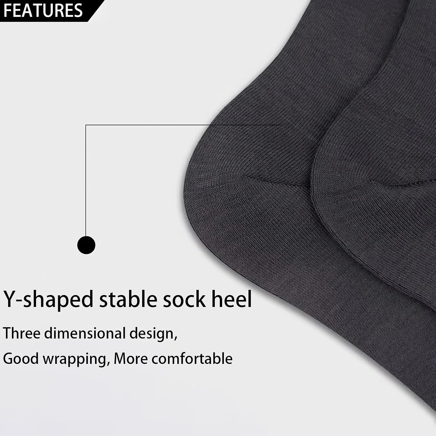 Lonxu Mens silk socks,Men's dress socks-Breathable(3, 5Pairs), Crew Socks Gift for Men Shoe Size 8-12
