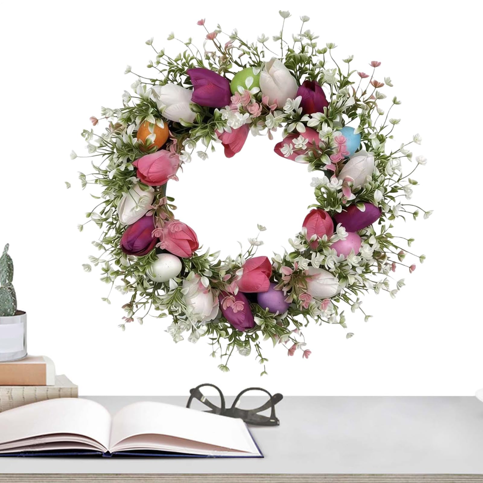 Couronne de printemps de Pâques pour raviver une porte entrée terne