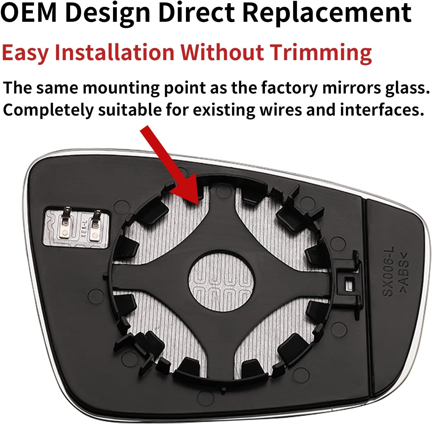 Driver Side Mirror Replacement for 2013-2018 Volkswagen Passat, 2011-2018 Volkswagen Jetta, 2012-2016 Volkswagen Beetle Mirrors Glass - Convex Left Pass Side Rear View Mirror with Heated
