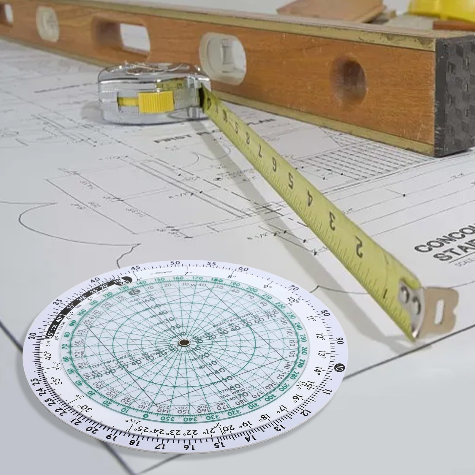 for E6B-R Aviation Flight Computer Plotter Slide Rule Waterproof Plastic Wind Calculator for Navigation Training(E6B-R)