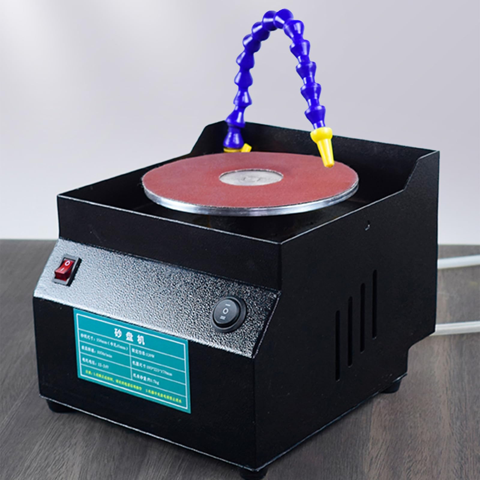 MYFTNP Wet Dry Bench Sander, Knife Sharpening Machine, Built-in Circulating Water Pump, Speed: 3350 Rpm, Sandpaper Disc Diameter: 150mm, Forward And Reverse Rotation, For Scissors, Metal Working