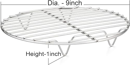 Miniatura 10 de P&P CHEF Rejilla de cocción redonda de 10.5 pulgadas para hornear, paquete de 2 estantes de acero inoxidable para asar al vapor, se adapta a