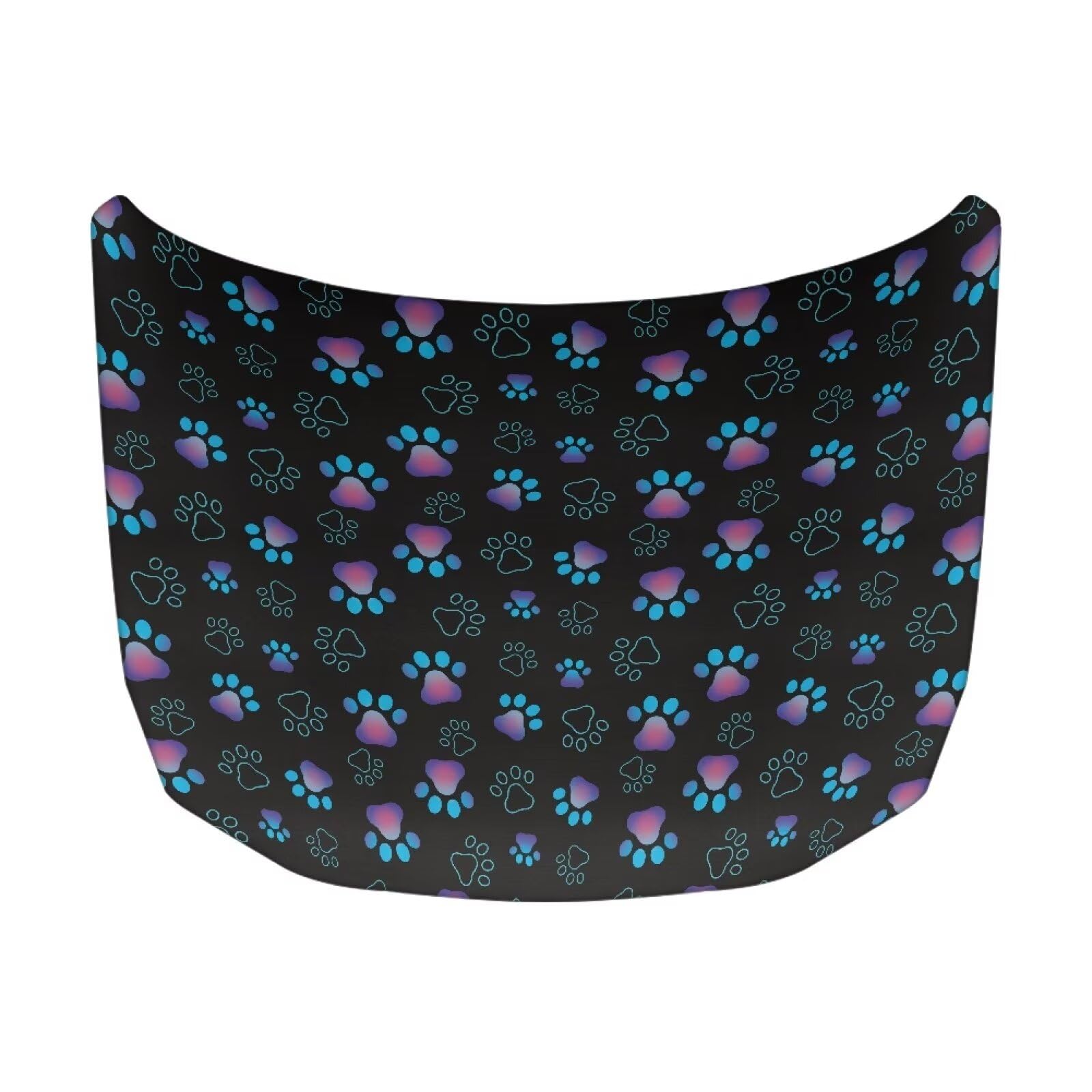 Black Paw Prints Car Hood Cover Stretch Polyester Car Hood Protector Washable Automotive Accessories Suitable Most Automotive Pickup Sedans Trucks SUVs