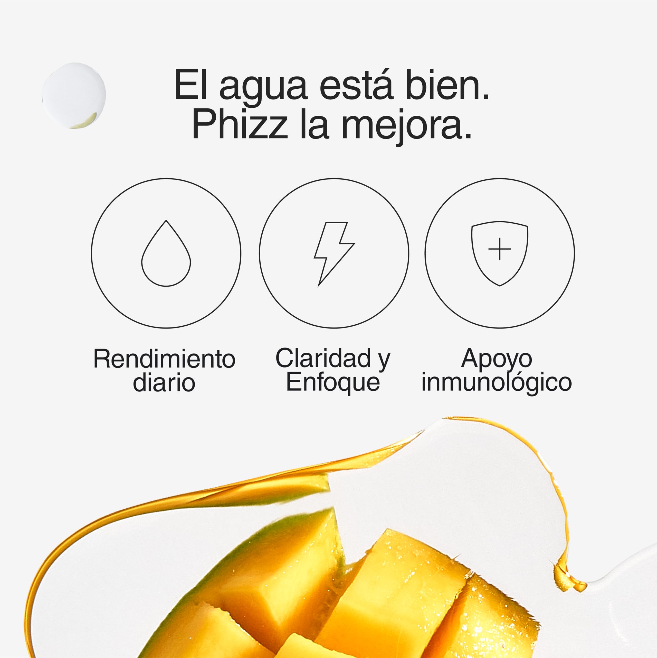 Phizz Electrolitos, Multivitaminas e Hidratación Efervescente Comprimidos - 18 Vitaminas y Minerales, Vitamina C, Añade a tu Botella de Agua y Bajo en Calorías (60 Pastilla, Mango)