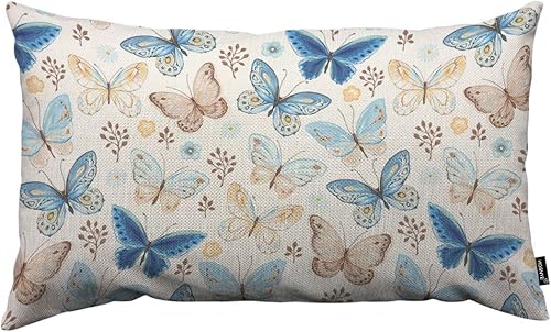 Miniatura 16 de HOSNYE Funda de Almohada con Formas de Gota Estilo Moderno de Mediados de Siglo Formas de Gota en Tonos Tela de Lino para Sofá Cama Sofá Automóvil