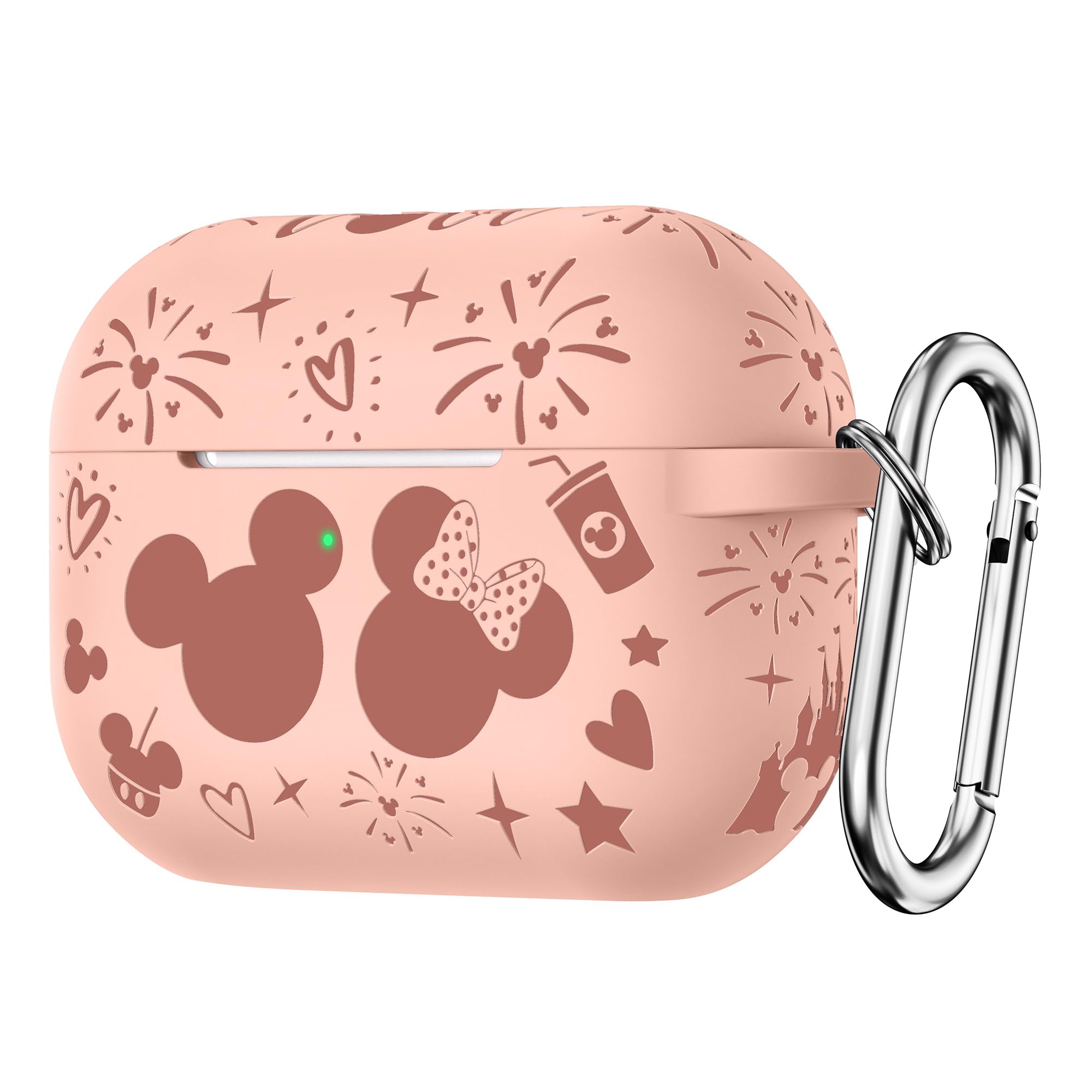 Girovo Compatible with Airpods Pro 2nd/1st Generation Case Cover with Keychain, Women Men Soft Silicone Two-Tone Cute Cartoon Engraved Convenience