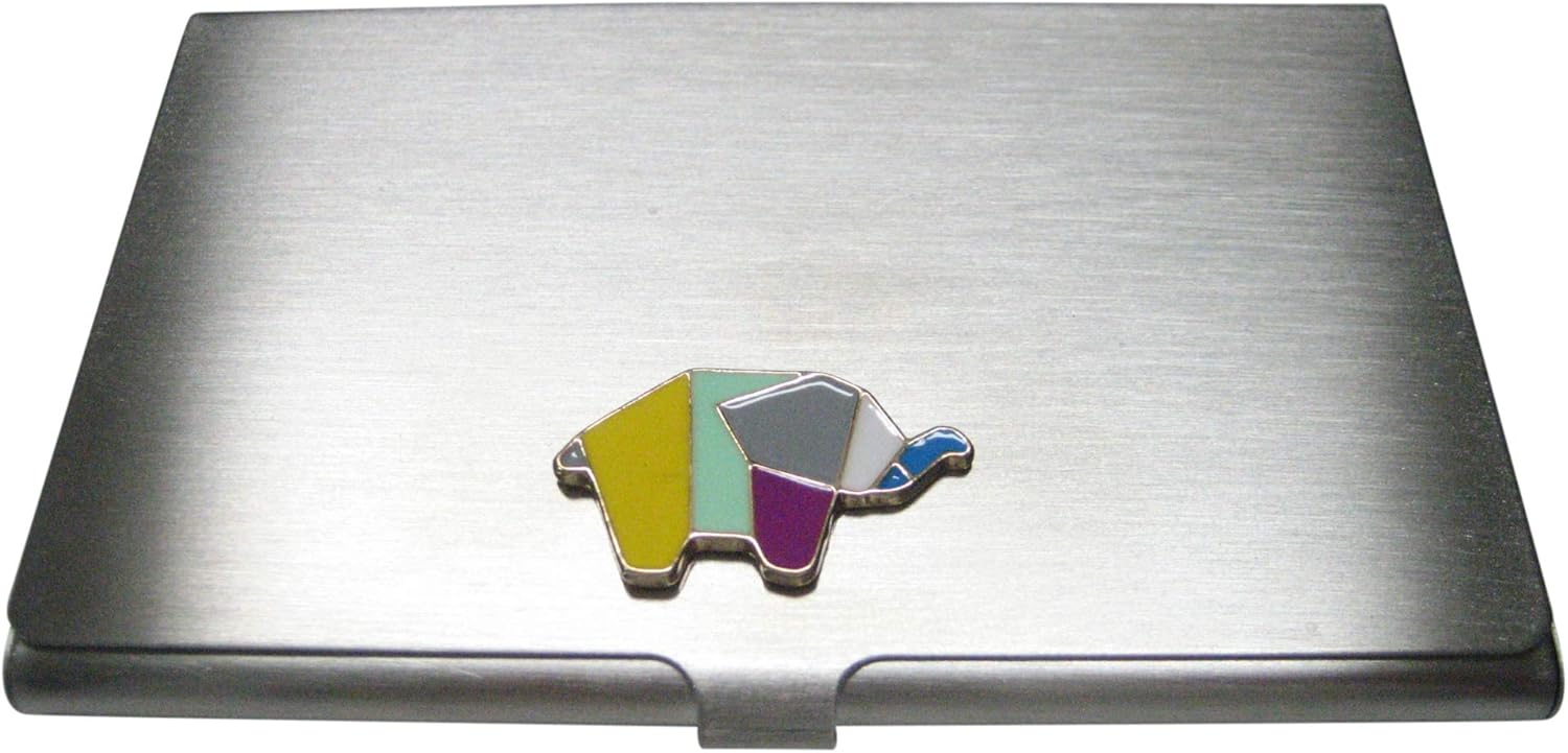 Kiola Designs Colorful Origami Elephant Business Card Holder