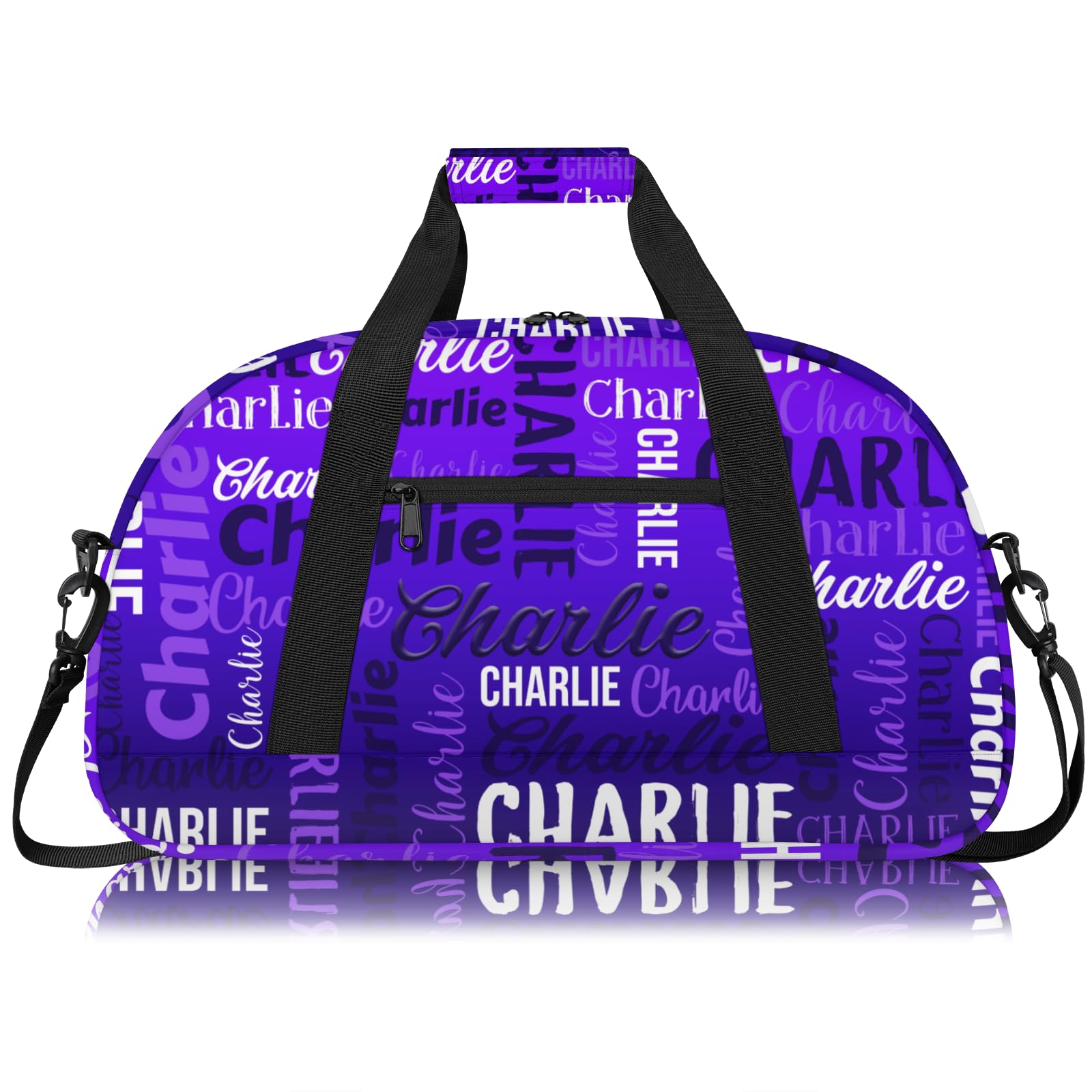 Personalized Sport-Gym-Swimming-Bag for Kids Custom Duffel Travel Bag for Boy Girl Dance Gymnastics Bag Overnight Weekend Bag Light Purple Text Name