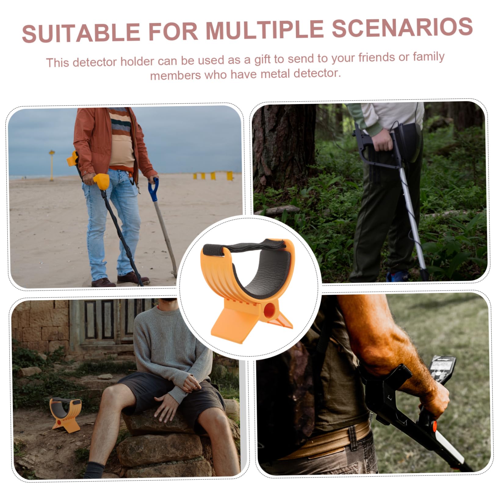 Supporto per Metal Detector Portatile Giallo, Accessorio Maneggevole