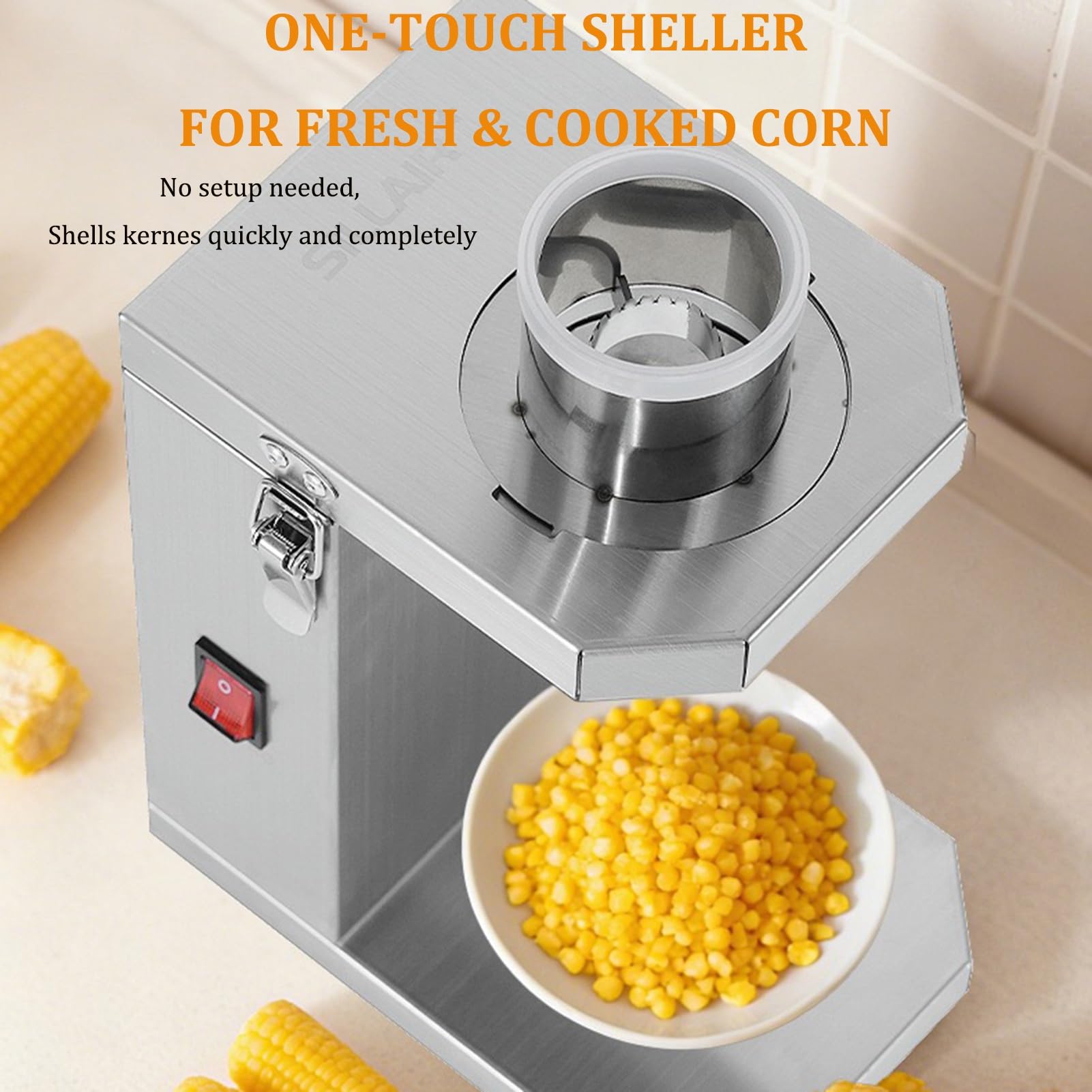 Sgranatrice Elettrica Per Mais, Macchina Automatica In Acciaio Inox Per La Sgranatura Del Mais, Sgranatrice Per Mais Fresco E Cotto, Per Uso Domestico E Commerciale