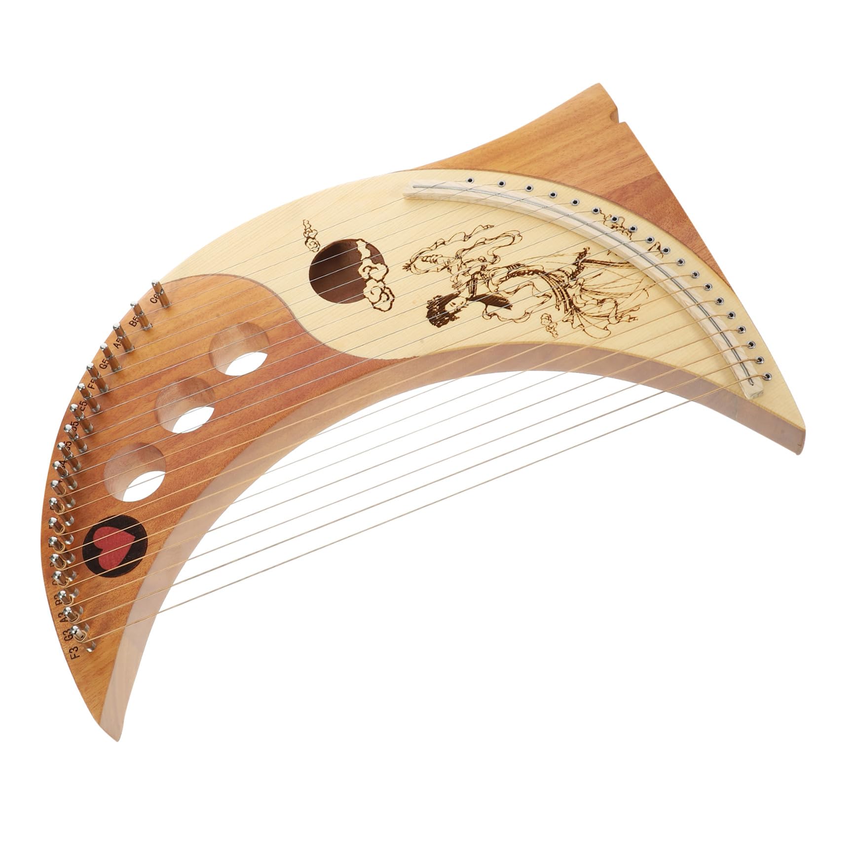 VICASKY Lira Luminosi 19 Corde Strumento Musicale in Legno di Cedro Colore Arpa Portatile Leggera e Custodia Inclusa per Ragazza e Principianti