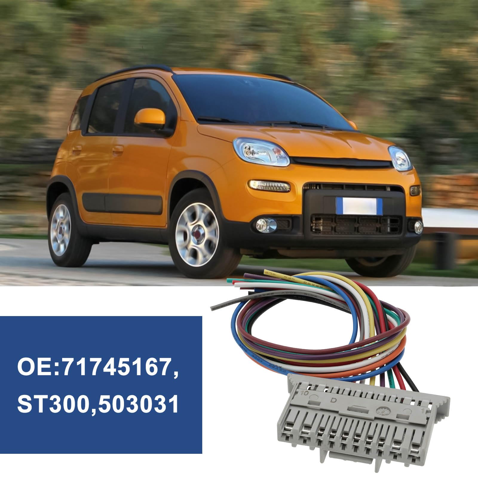 OTOTEC 1x Kit di Riparazione Connettore per Cablaggio Luci Auto a 10 Pin 71745167 Unità di Controllo Computer di Bordo Cablaggio Luci Compatibile con Fiat Panda 169 & Panda Van 169