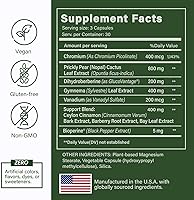 Vista 3 de Berberine Nopal Supplement with Dihydroberberine GlucoVantage®, Nopal Cactus, Gymnema (Gurmar), Ceylon Cinnamon, Chromium & Vanadyl for Blood Sugar