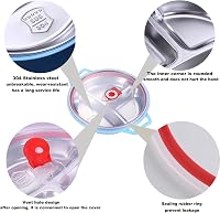 HYRYC Mikrohullámú Tányér 1300ml - 22cm Kerek Ételtároló 3 Rekesszel és Szellőző Fedéllel - Fagyasztható, Mosogatógépben Mosható, BPA-mentes 2