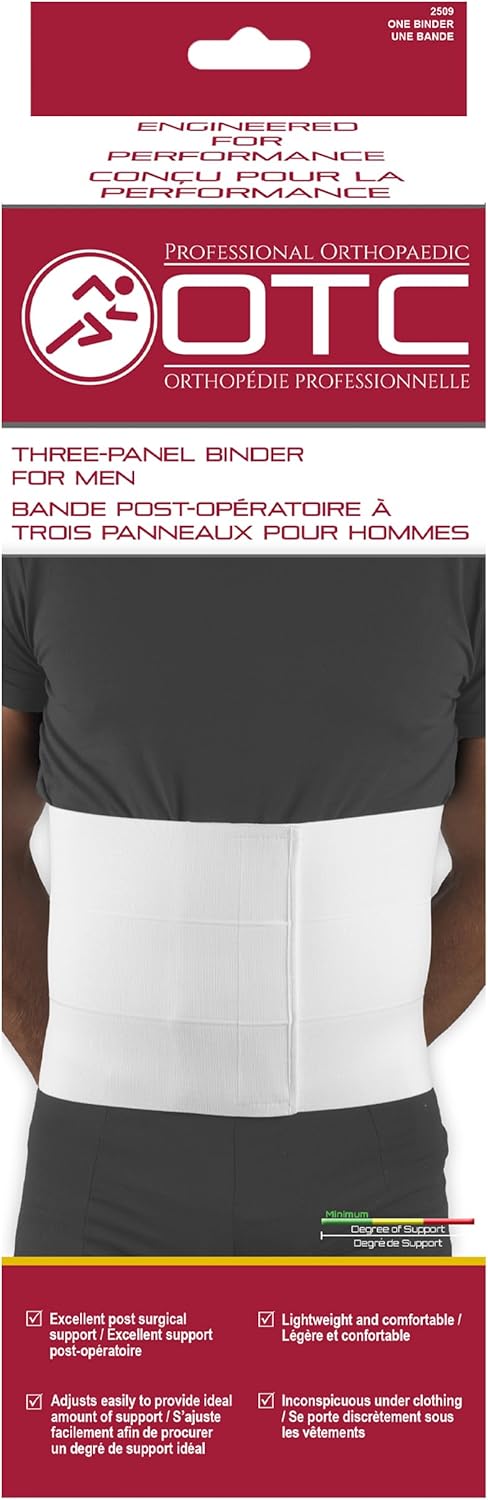 OTC Abdominal Binder for Men, Three-Panel Body, 9-Inch Elastic