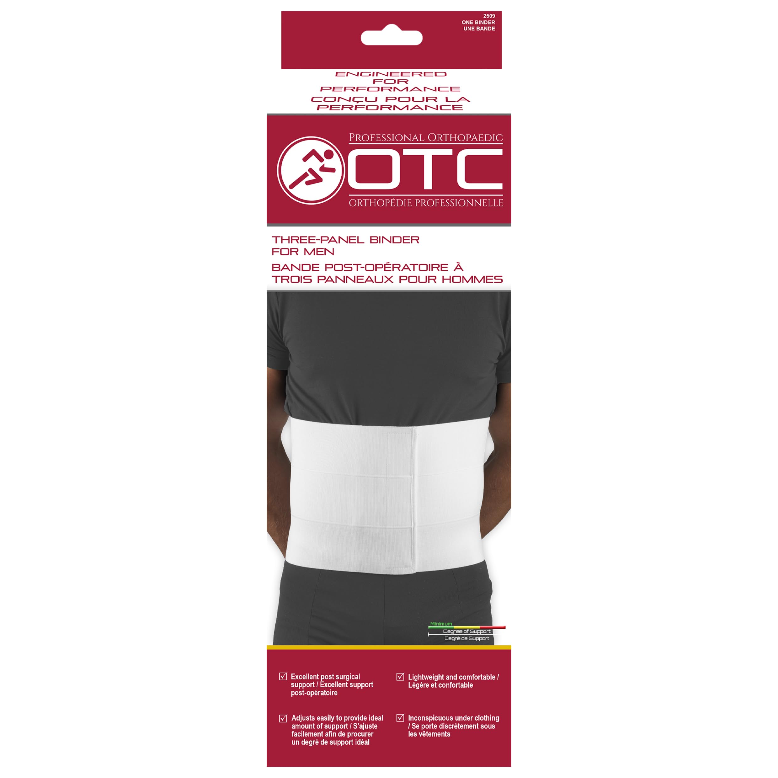 OTC Abdominal Binder for Men, Three-Panel Body, 9-Inch Elastic