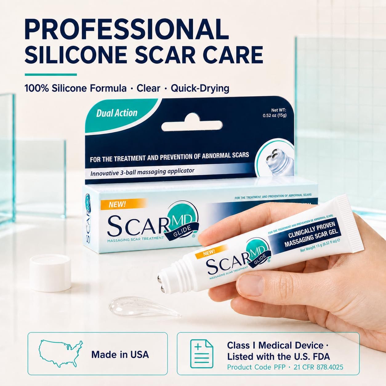 ScarMD Silicone Scar Gel, 100% Pure Scar Cream (0.52 oz),Made in the U.S. — Amazon image 2